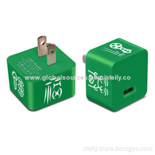 5V/2.1A Square Shape Home/Travel Charger for iPad, Comes in Various Colors with Different PatternsNew